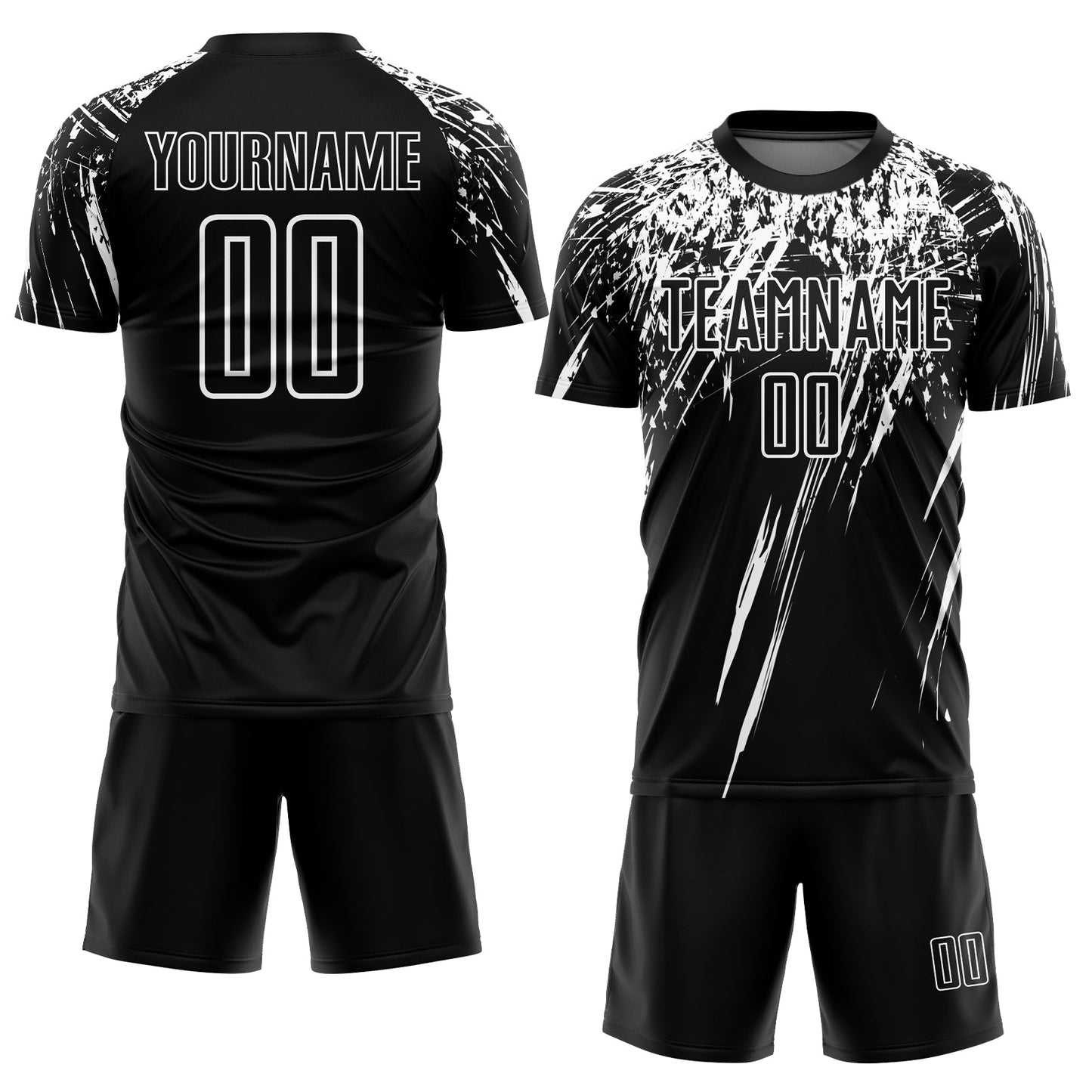 Custom Black White Sublimation Soccer Uniform Jersey view 2