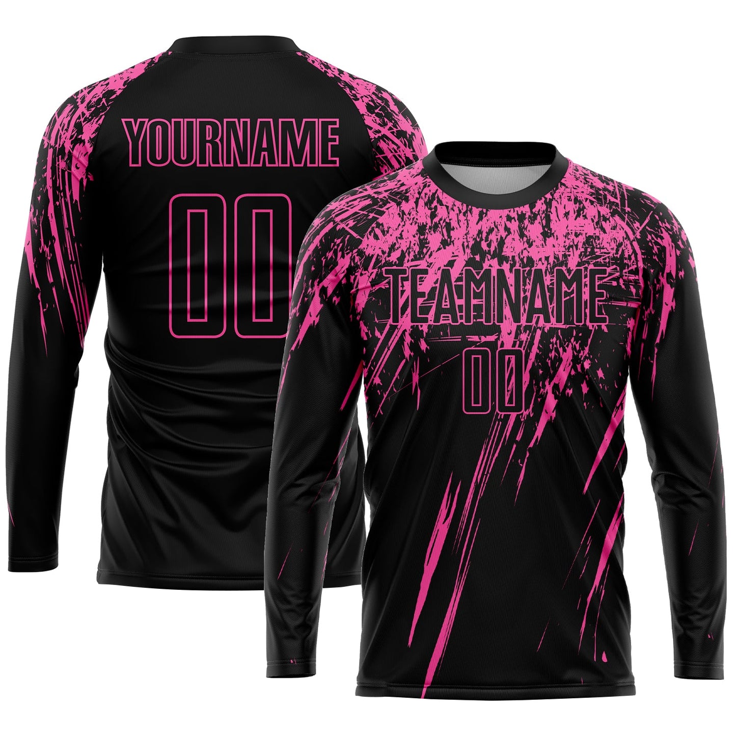 Custom Black Pink Sublimation Soccer Uniform Jersey view 3