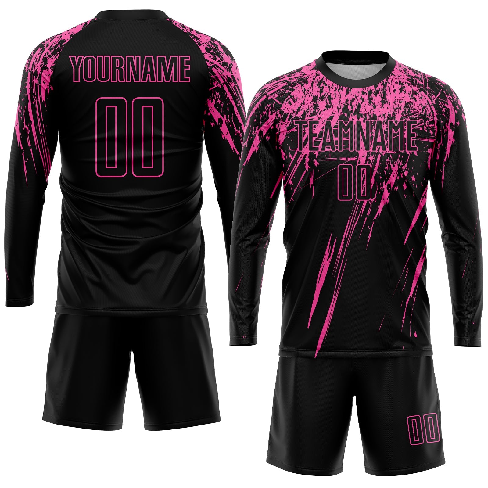 Custom Black Pink Sublimation Soccer Uniform Jersey view 4