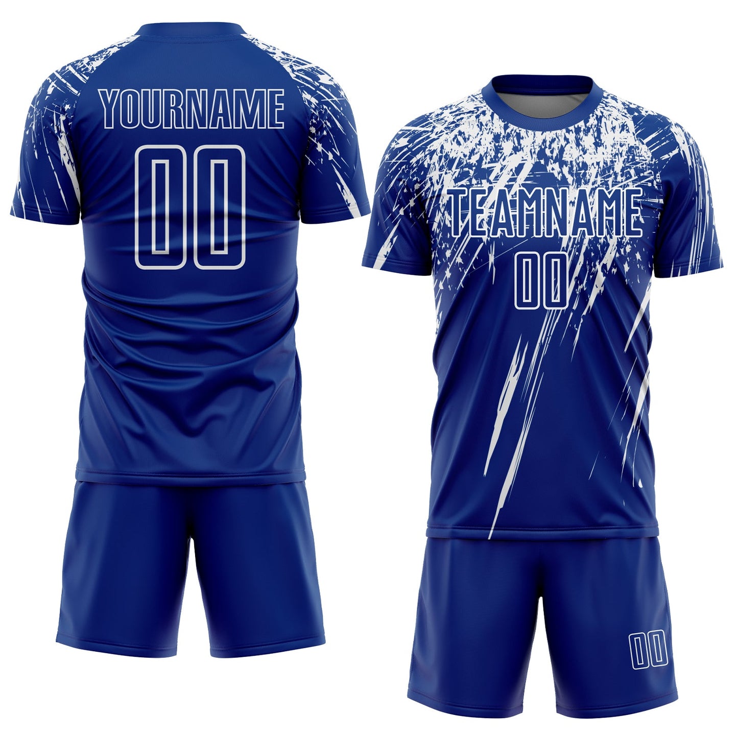Custom Royal White Sublimation Soccer Uniform Jersey view 2