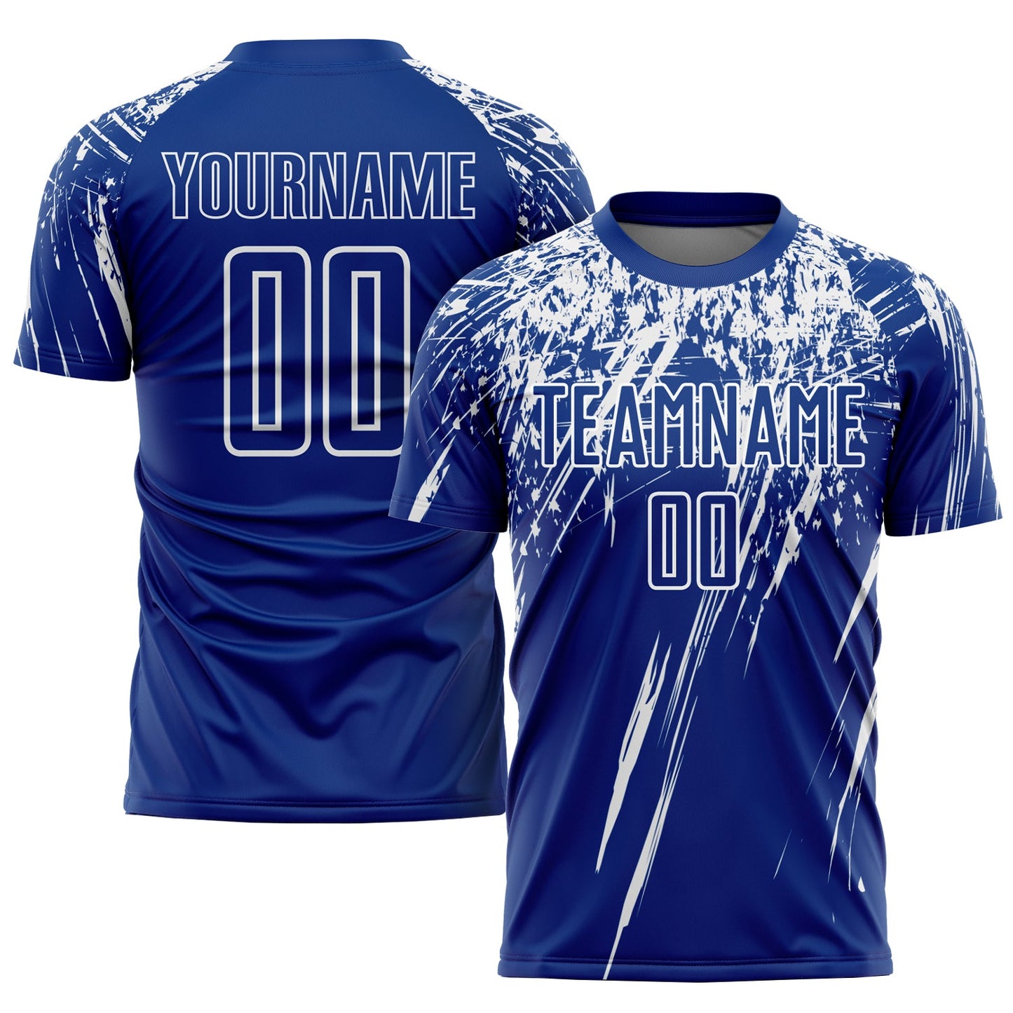 Custom Royal White Sublimation Soccer Uniform Jersey - Main View