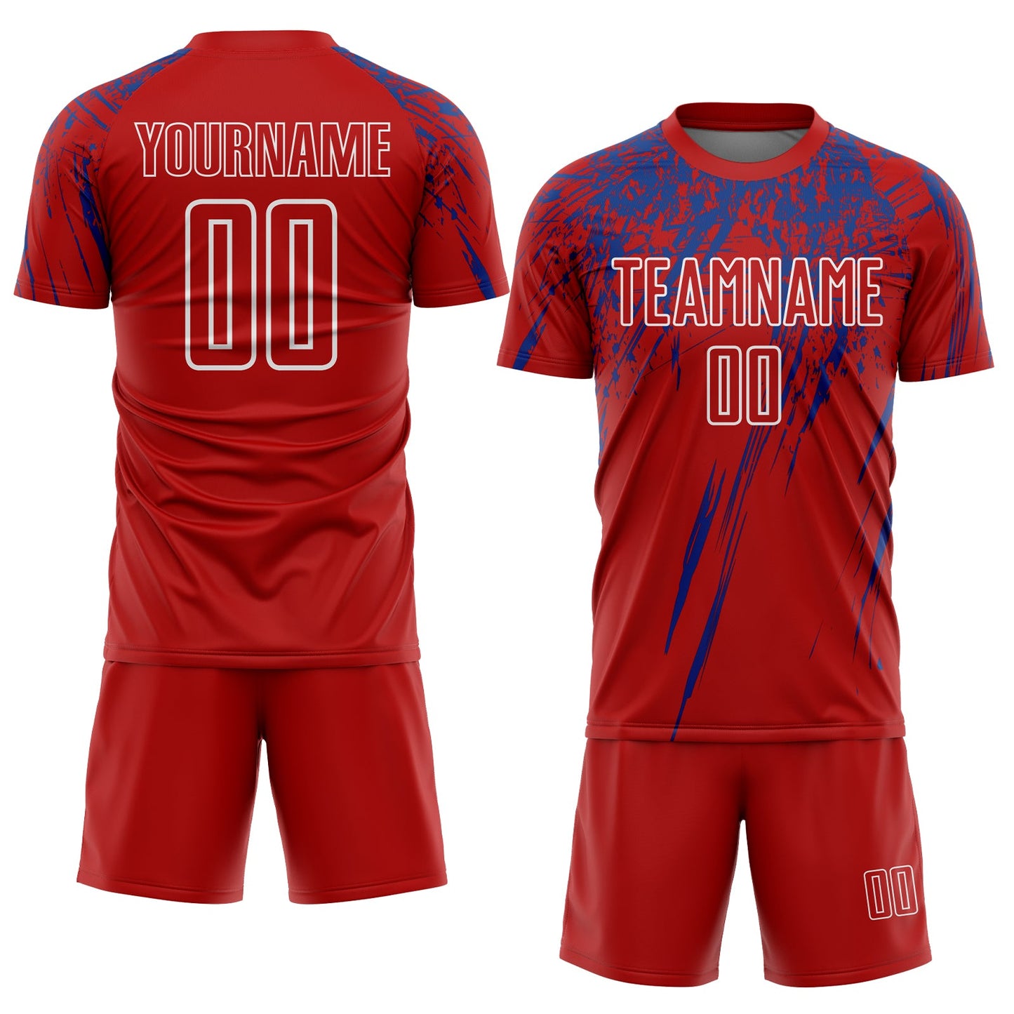 Custom Red Royal-White Sublimation Soccer Uniform Jersey view 2
