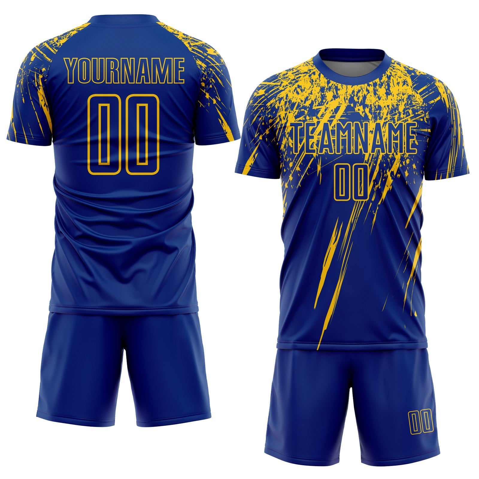 Custom Royal Yellow Sublimation Soccer Uniform Jersey view 2