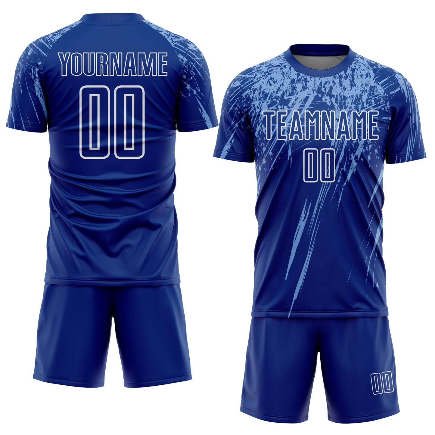 Custom Royal Light Blue-White Sublimation Soccer Uniform Jersey view 2