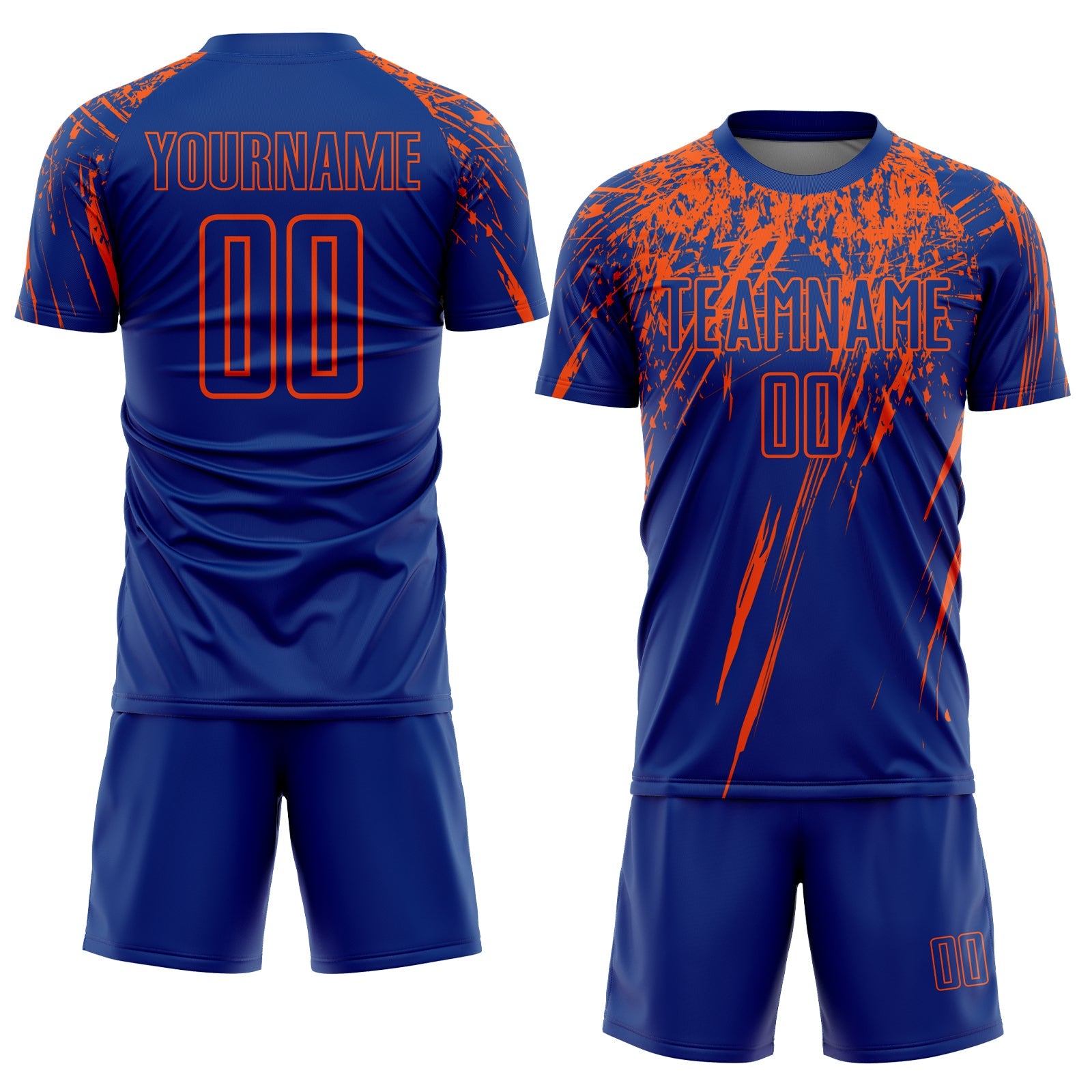 Custom Royal Orange Sublimation Soccer Uniform Jersey view 2