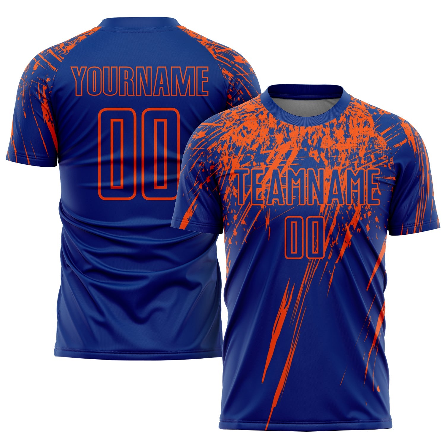 Custom Royal Orange Sublimation Soccer Uniform Jersey - Main View