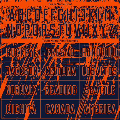 Custom Navy Orange Sublimation Soccer Uniform Jersey view 4