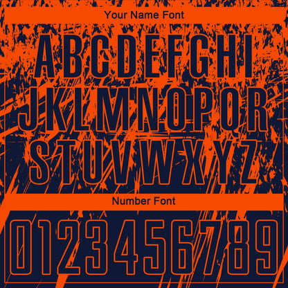 Custom Navy Orange Sublimation Soccer Uniform Jersey view 5