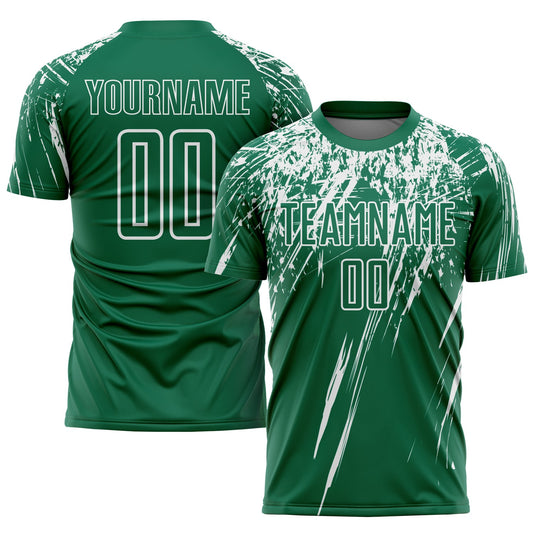 Custom Kelly Green White Sublimation Soccer Uniform Jersey - Main View