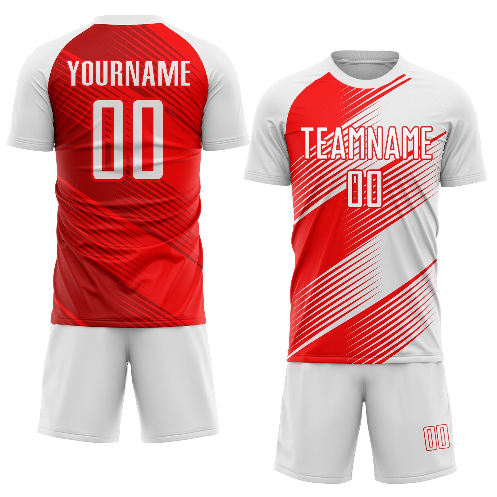 Custom Red White Sublimation Soccer Uniform Jersey view 2