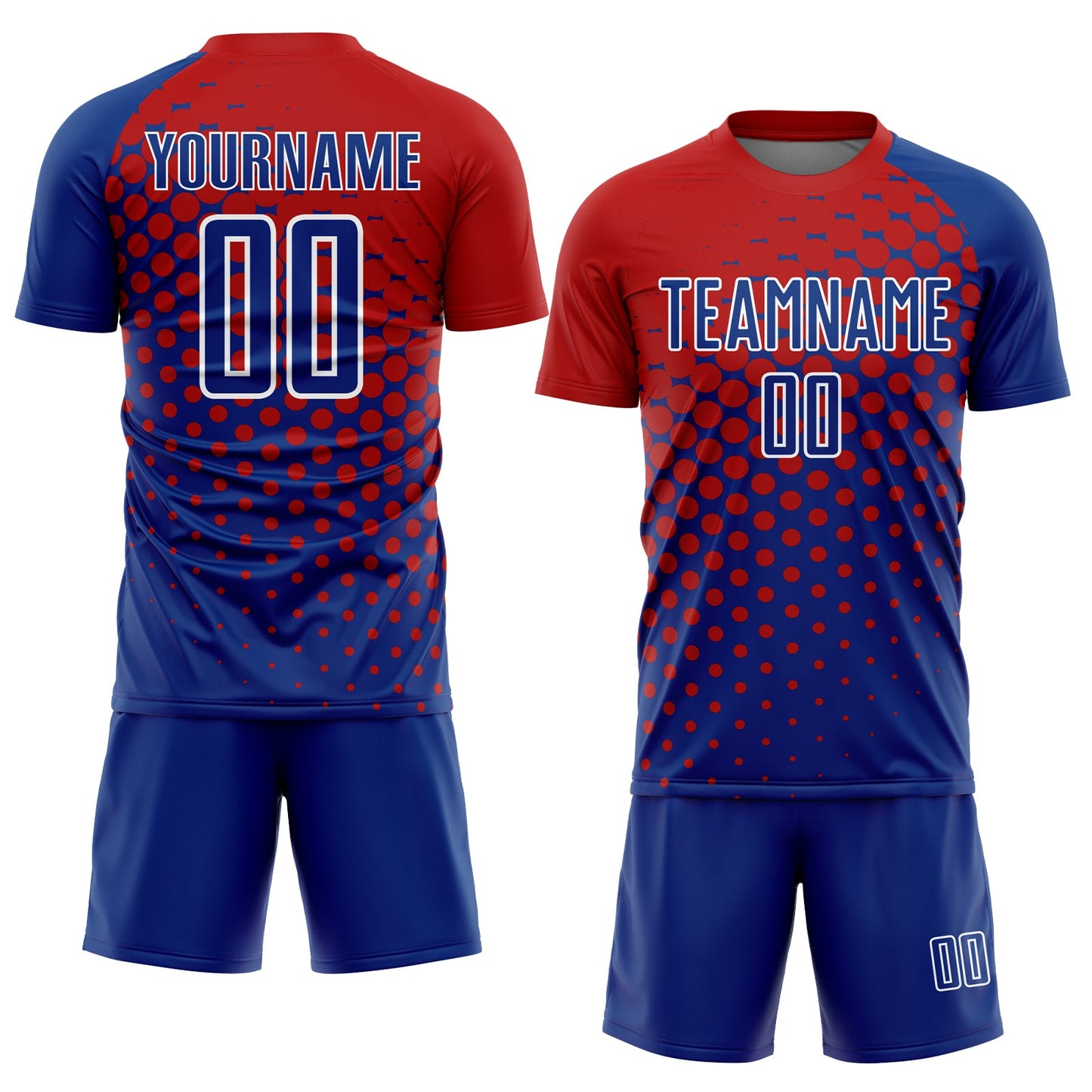 Custom Red Royal-White Sublimation Soccer Uniform Jersey view 2