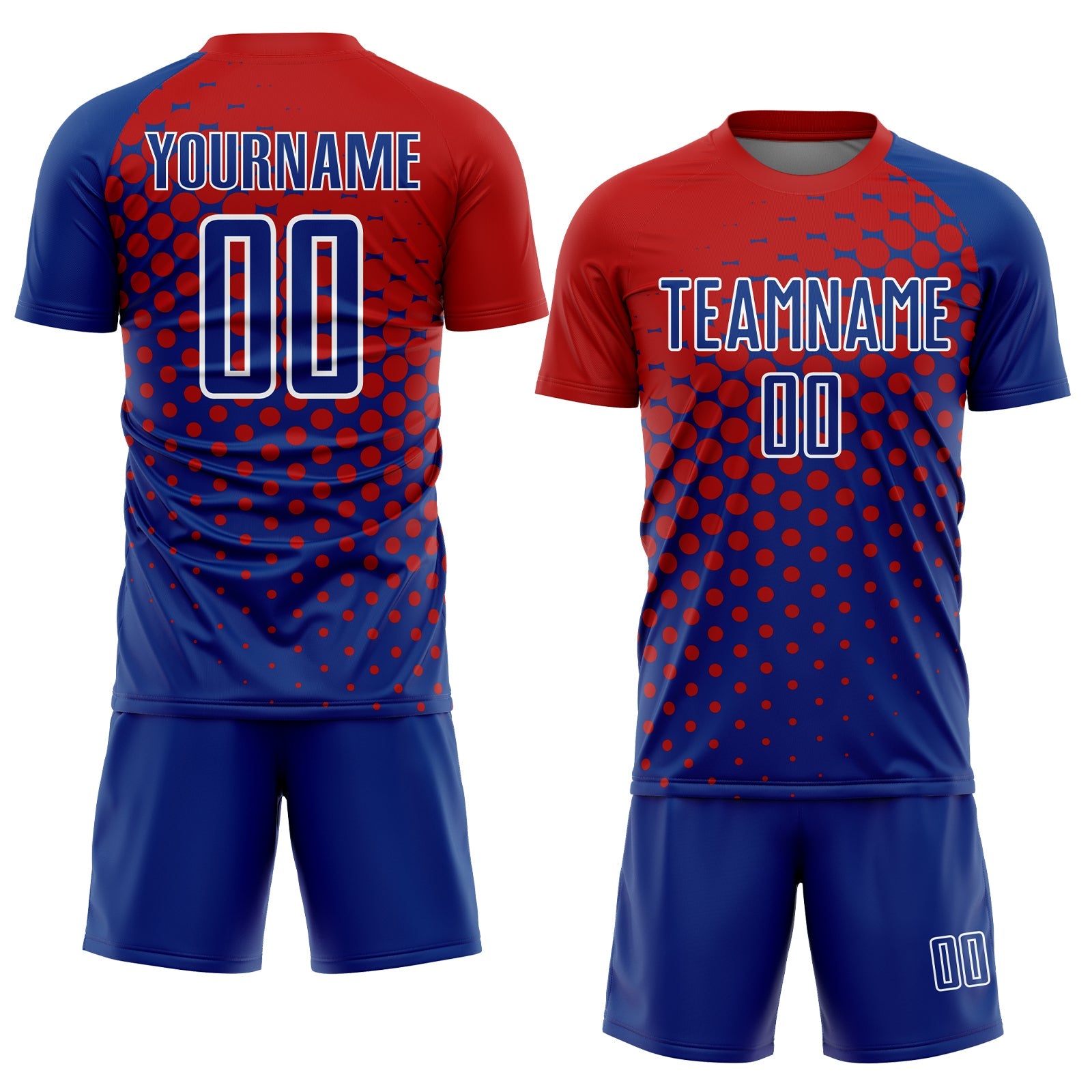 Custom Red Royal-White Sublimation Soccer Uniform Jersey view 2