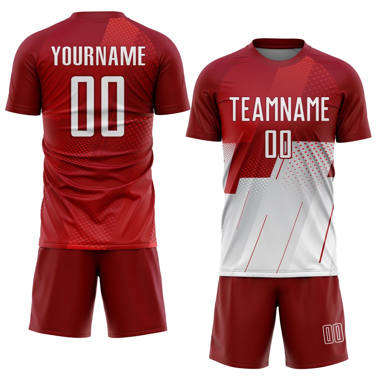 Custom Red White Sublimation Soccer Uniform Jersey view 2