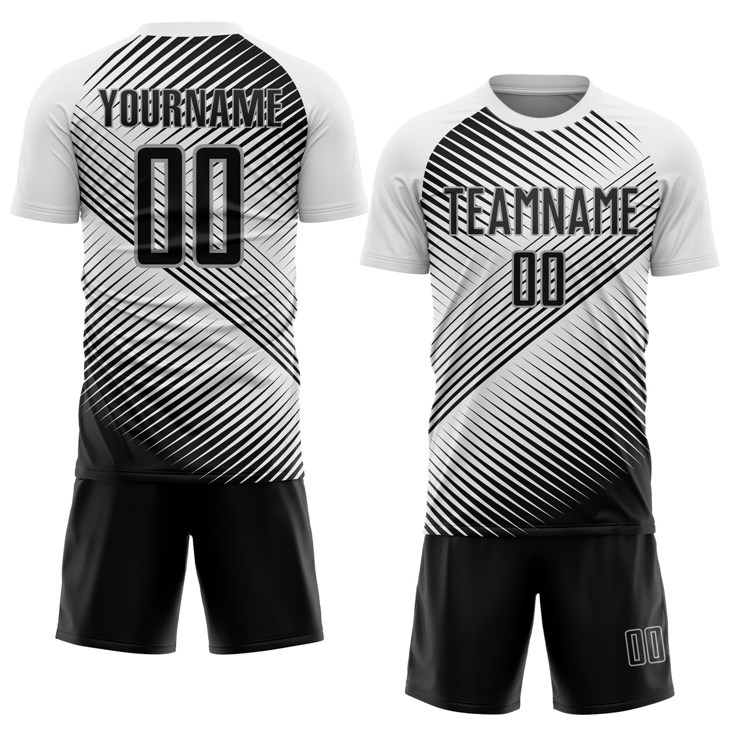 Custom White Black-Gray Sublimation Soccer Uniform Jersey view 2