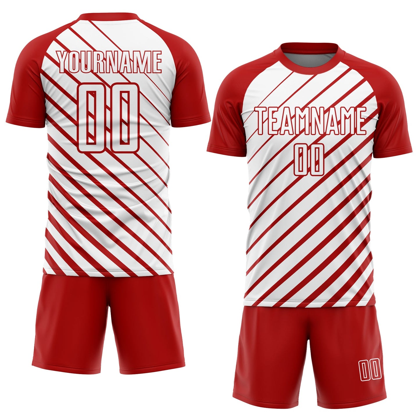 Custom Red White Sublimation Soccer Uniform Jersey view 2