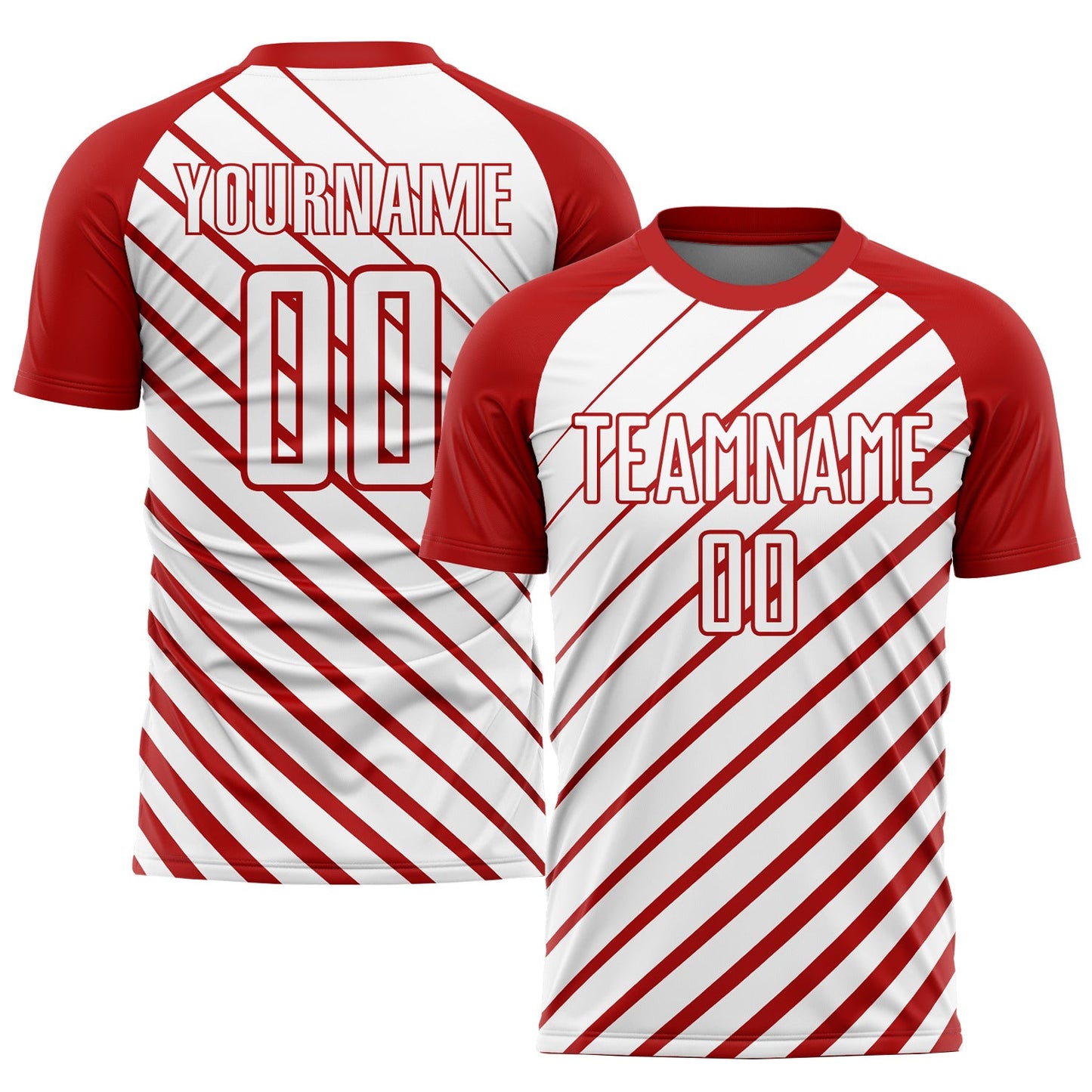 Custom Red White Sublimation Soccer Uniform Jersey - Main View