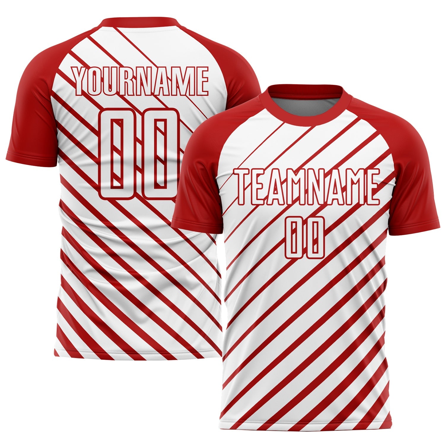 Custom Red White Sublimation Soccer Uniform Jersey - Main View