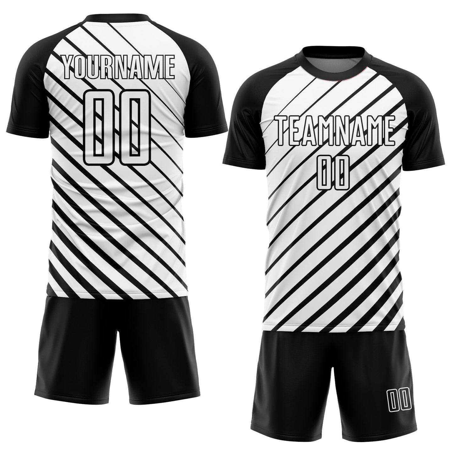 Custom Black White Sublimation Soccer Uniform Jersey view 2