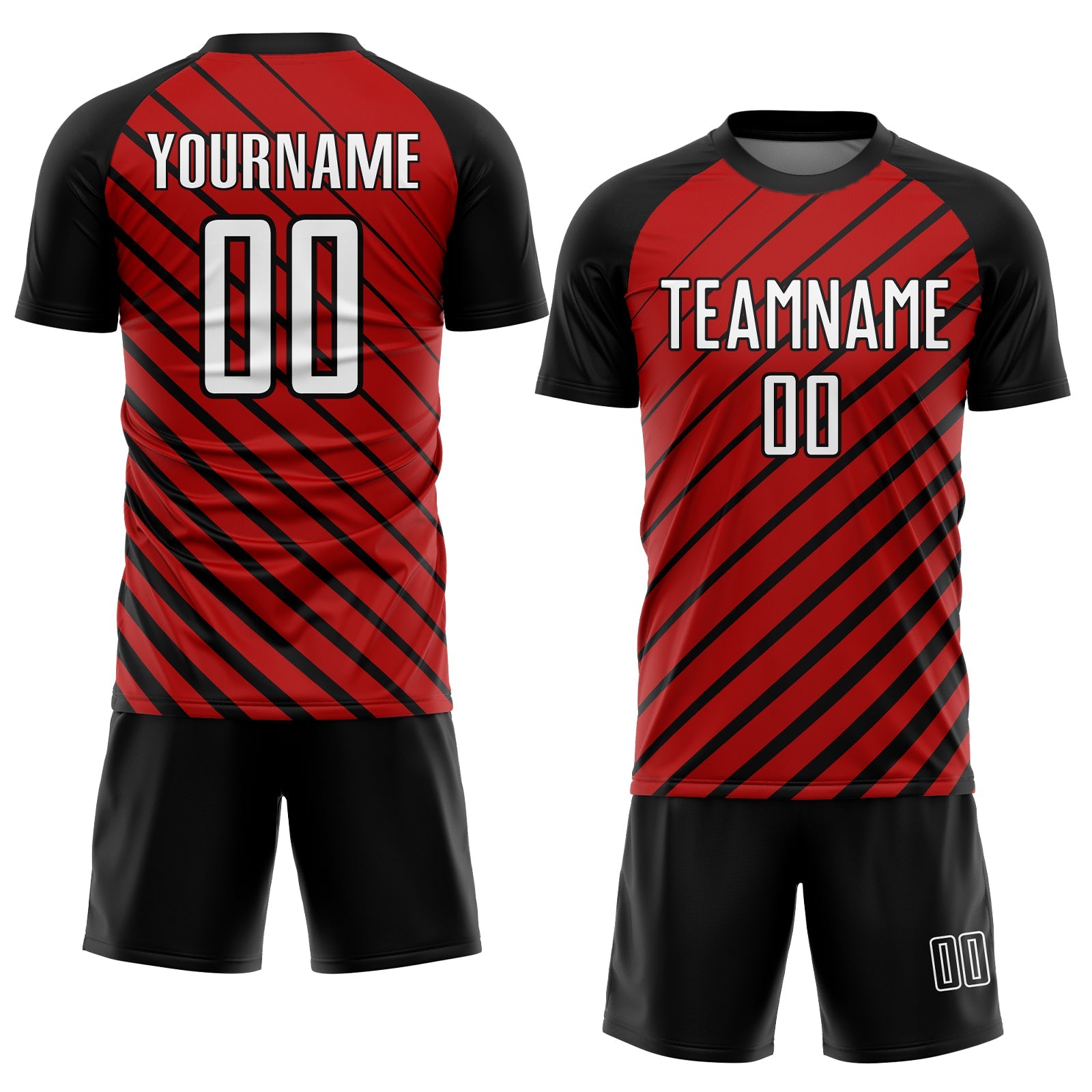 Custom Red White-Black Sublimation Soccer Uniform Jersey view 2