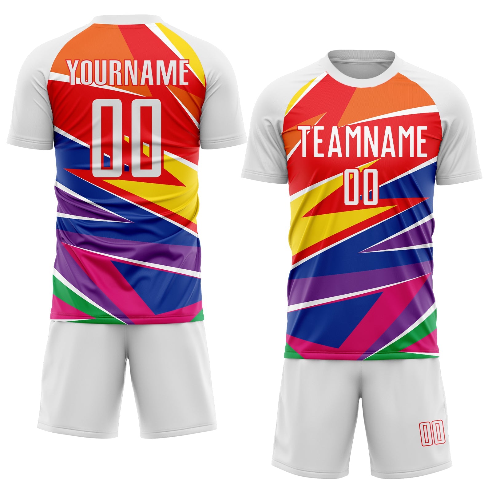 Custom Figure White-Red Sublimation Soccer Uniform Jersey view 2