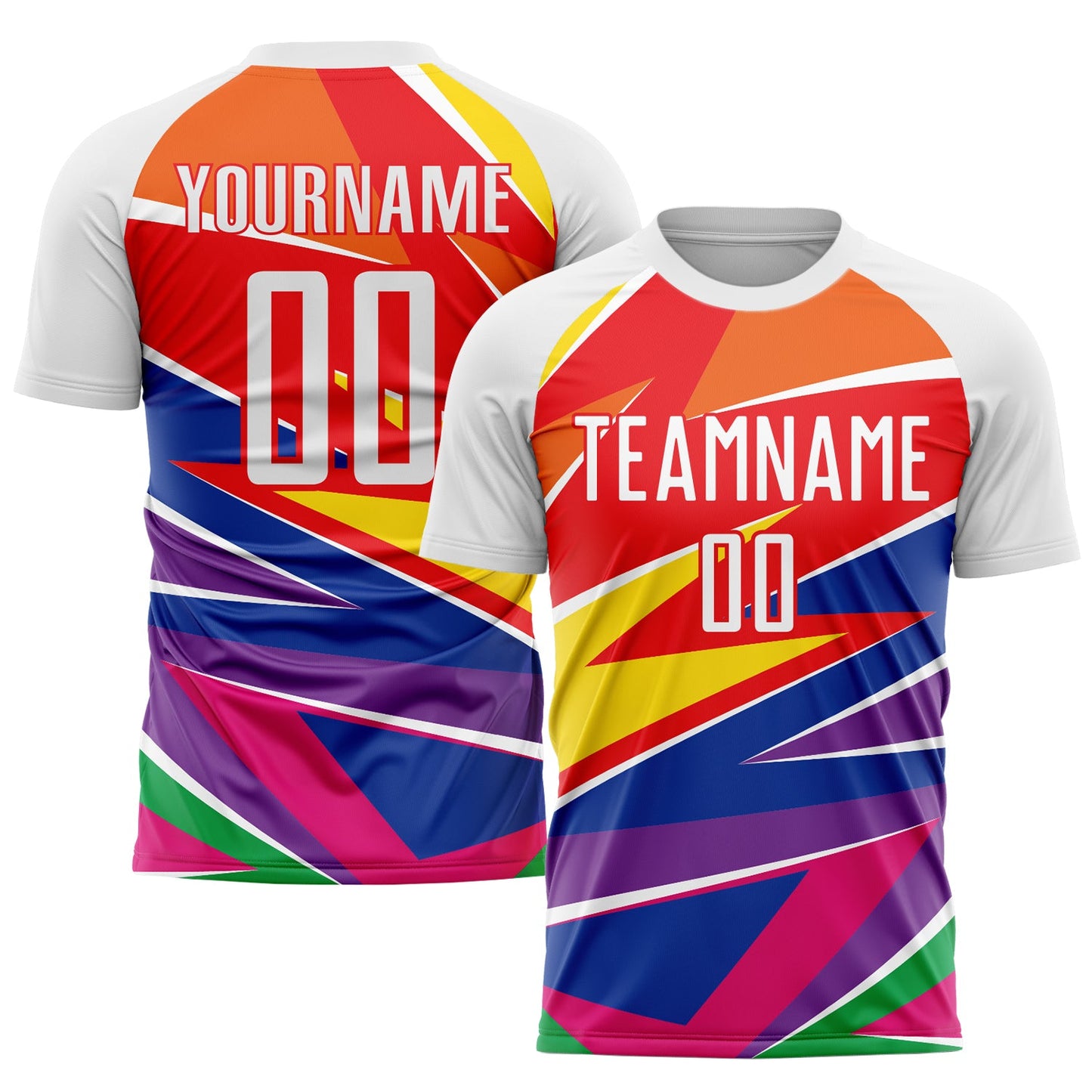 Custom Figure White-Red Sublimation Soccer Uniform Jersey - Main View