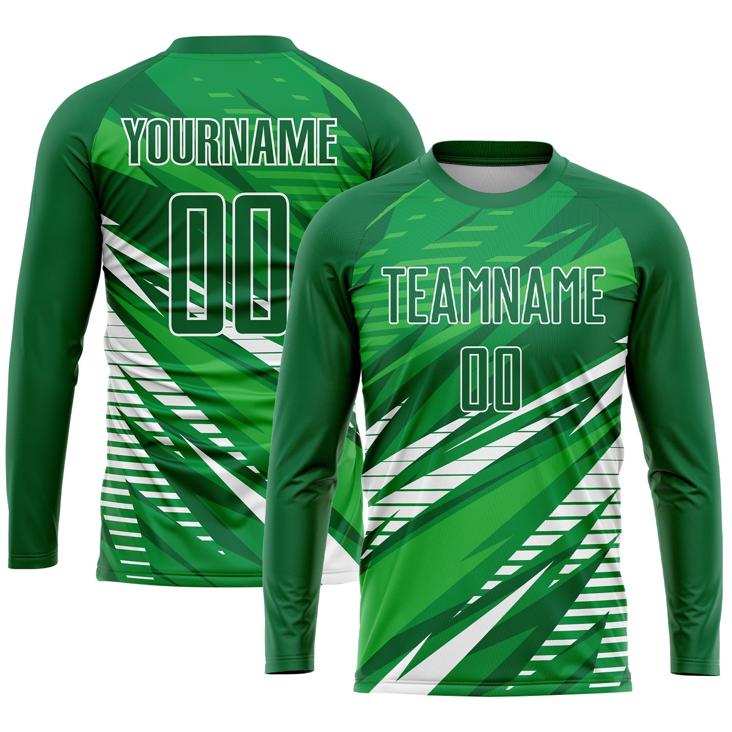 Custom Kelly Green White Sublimation Soccer Uniform Jersey view 3