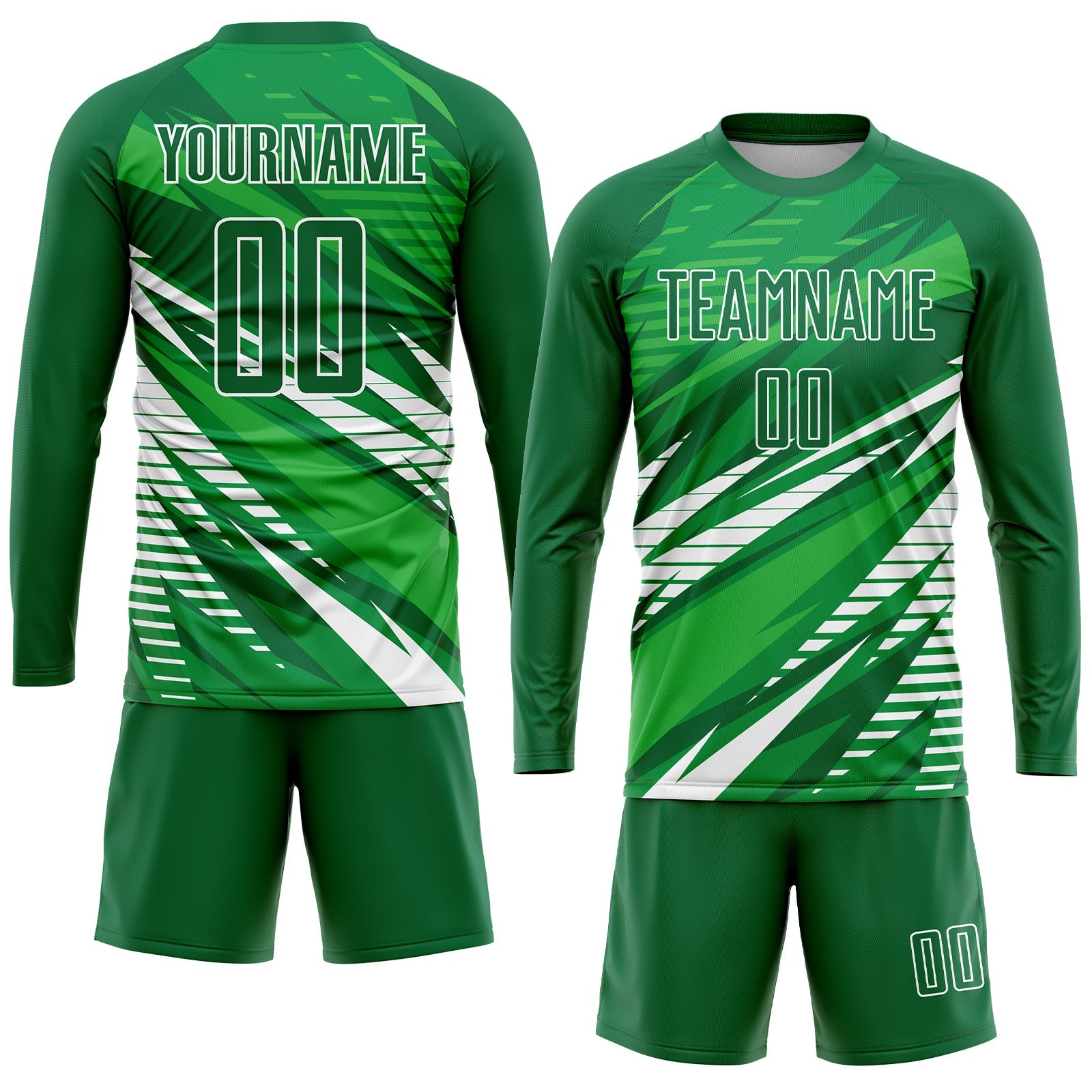 Custom Kelly Green White Sublimation Soccer Uniform Jersey view 4