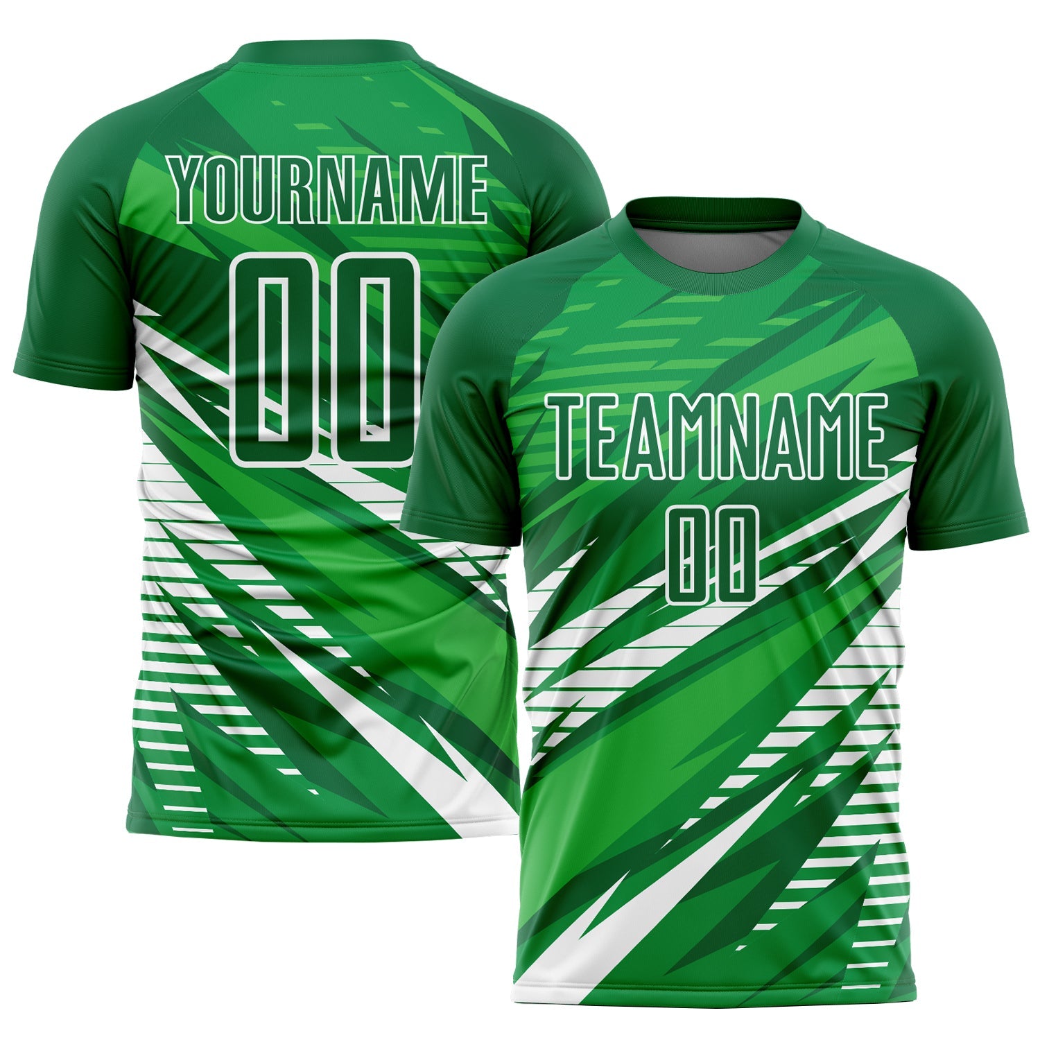 Custom Kelly Green White Sublimation Soccer Uniform Jersey - Main View