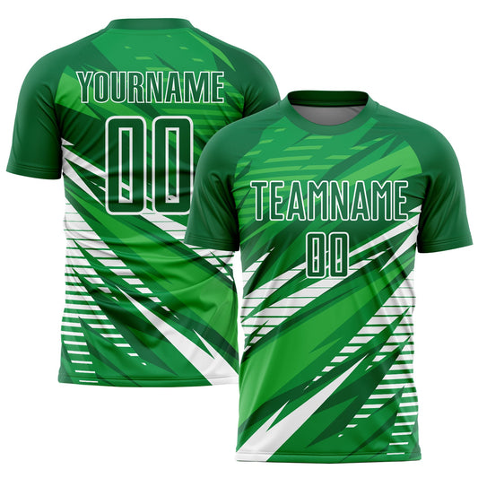 Custom Kelly Green White Sublimation Soccer Uniform Jersey - Main View