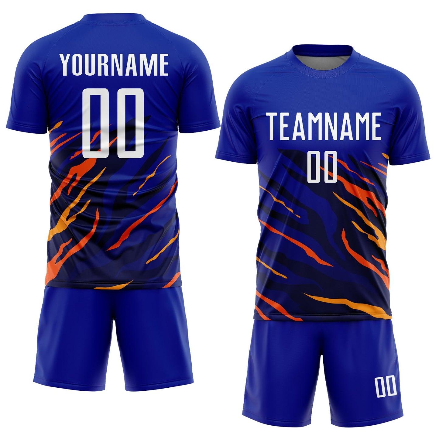 Custom Royal White Yellow-Black Sublimation Soccer Uniform Jersey view 2