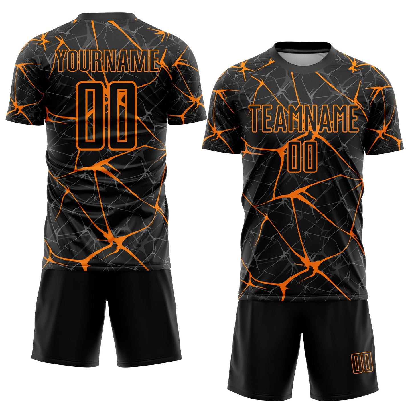 Custom Black Bay Orange Sublimation Soccer Uniform Jersey view 2