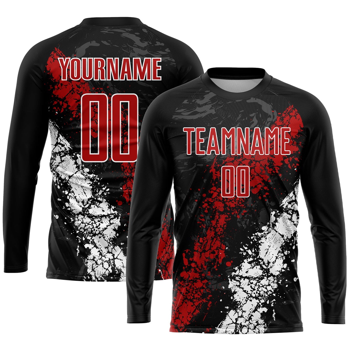 Custom Black Red-White Sublimation Soccer Uniform Jersey view 3