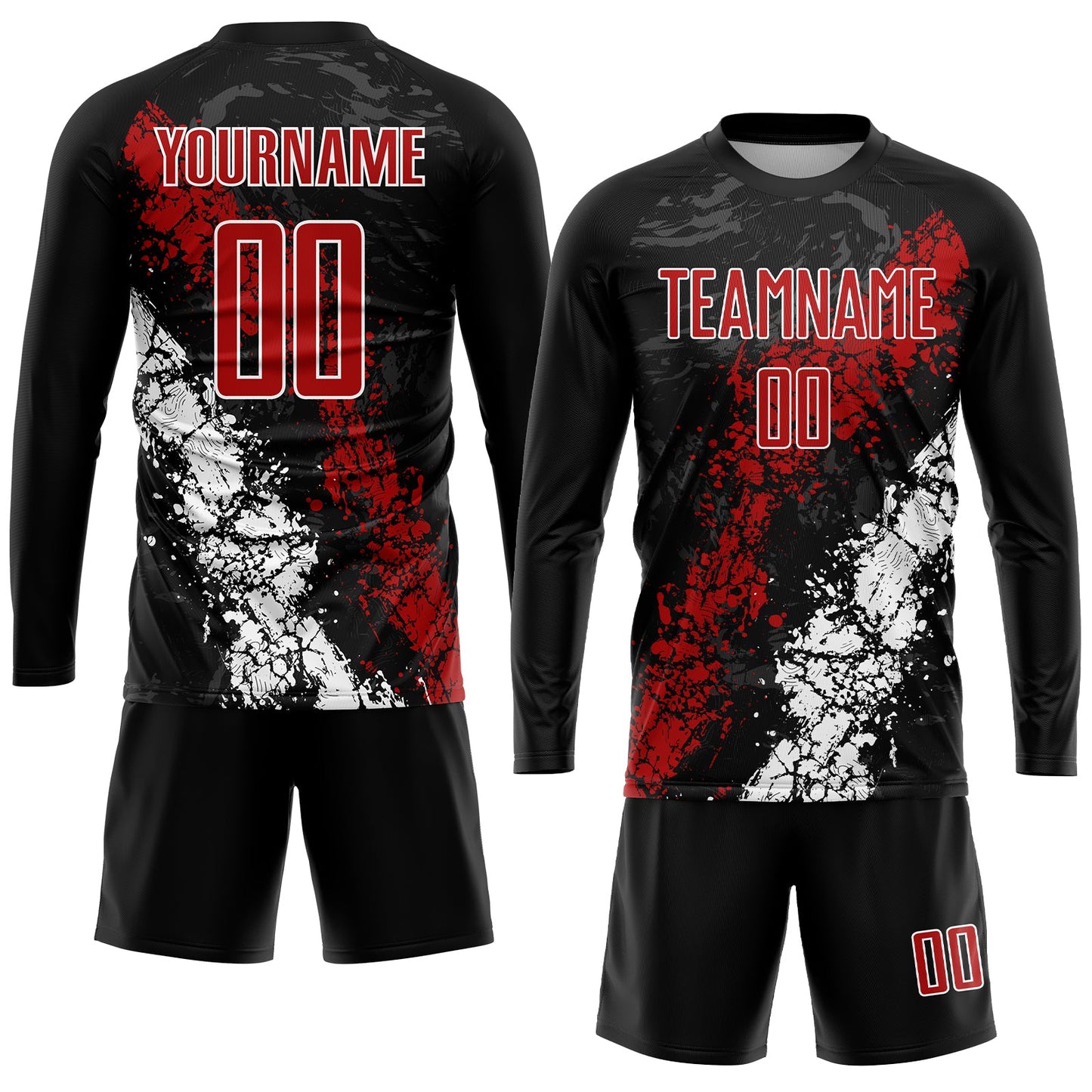 Custom Black Red-White Sublimation Soccer Uniform Jersey view 4