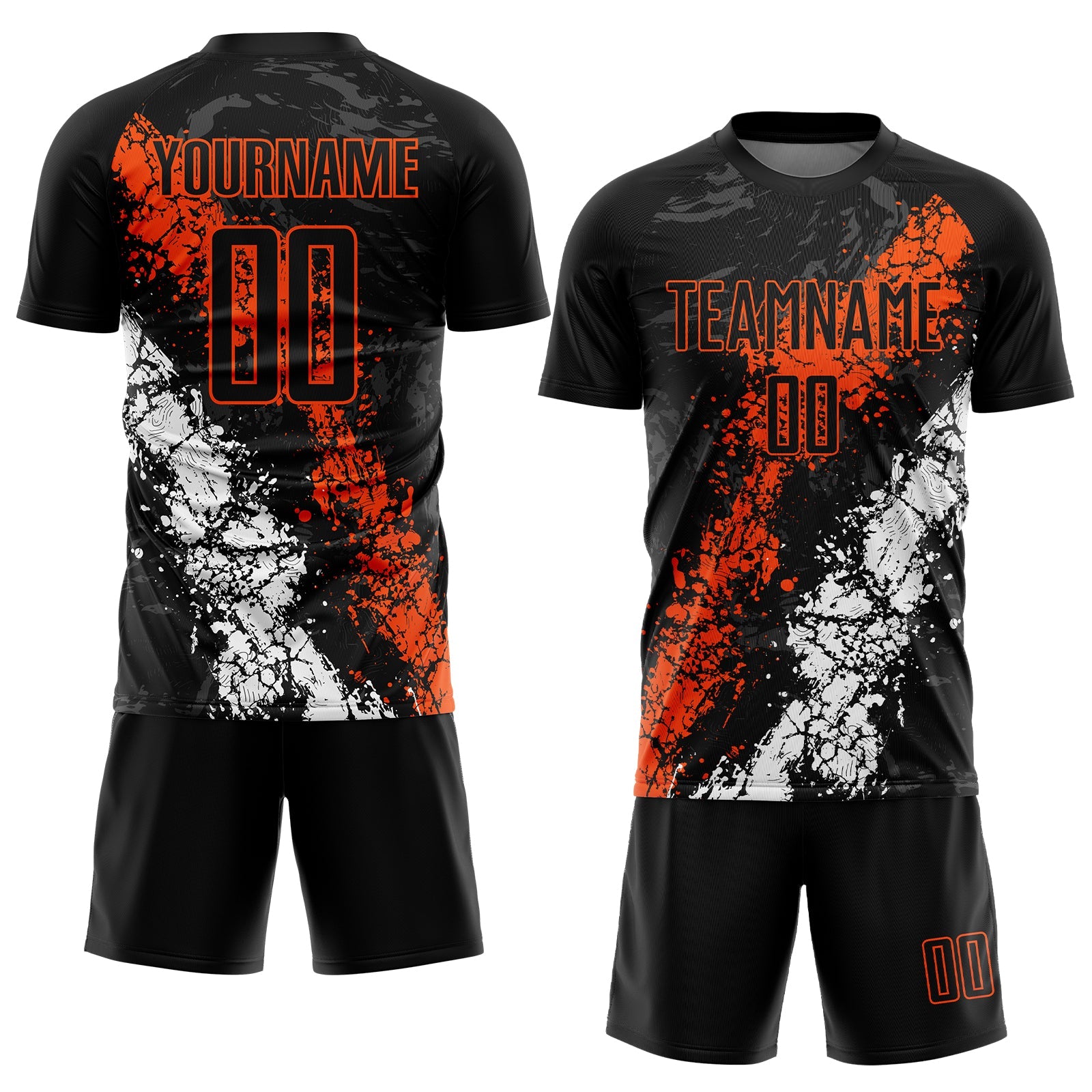 Custom Black Orange-White Sublimation Soccer Uniform Jersey view 2