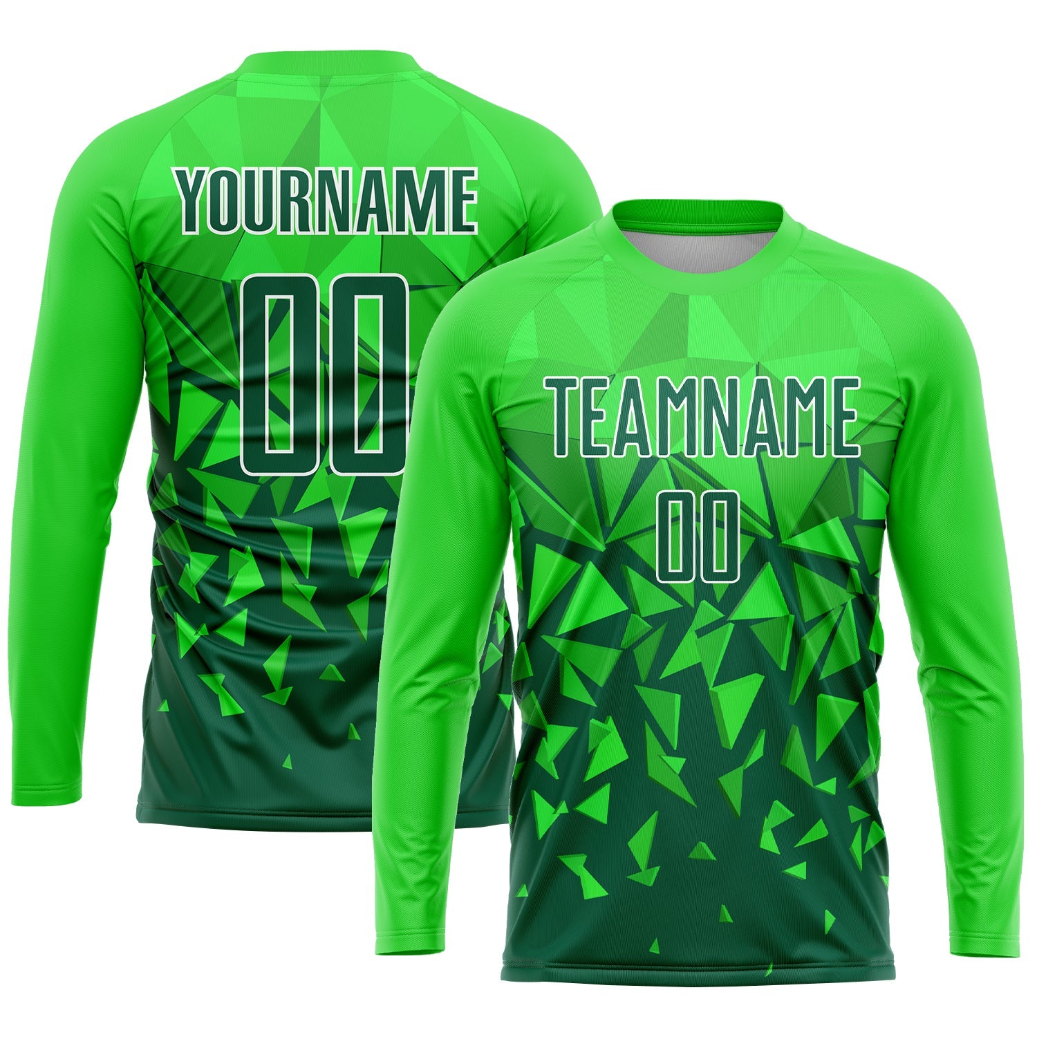 Custom Green Grass Green-White Sublimation Soccer Uniform Jersey view 3