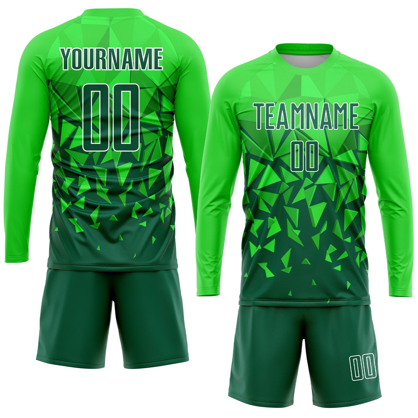 Custom Green Grass Green-White Sublimation Soccer Uniform Jersey view 4