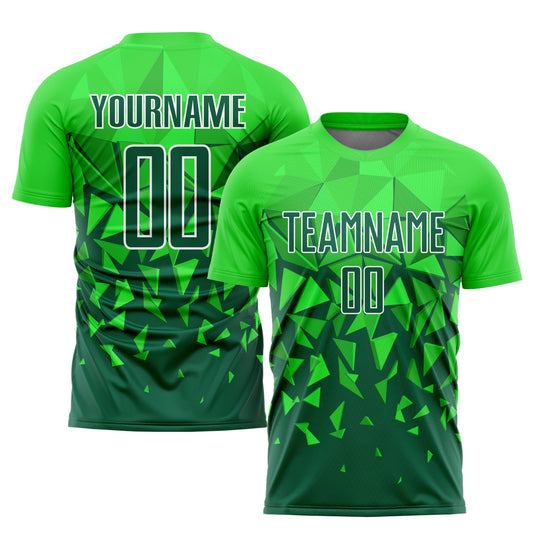 Custom Green Grass Green-White Sublimation Soccer Uniform Jersey - Main View