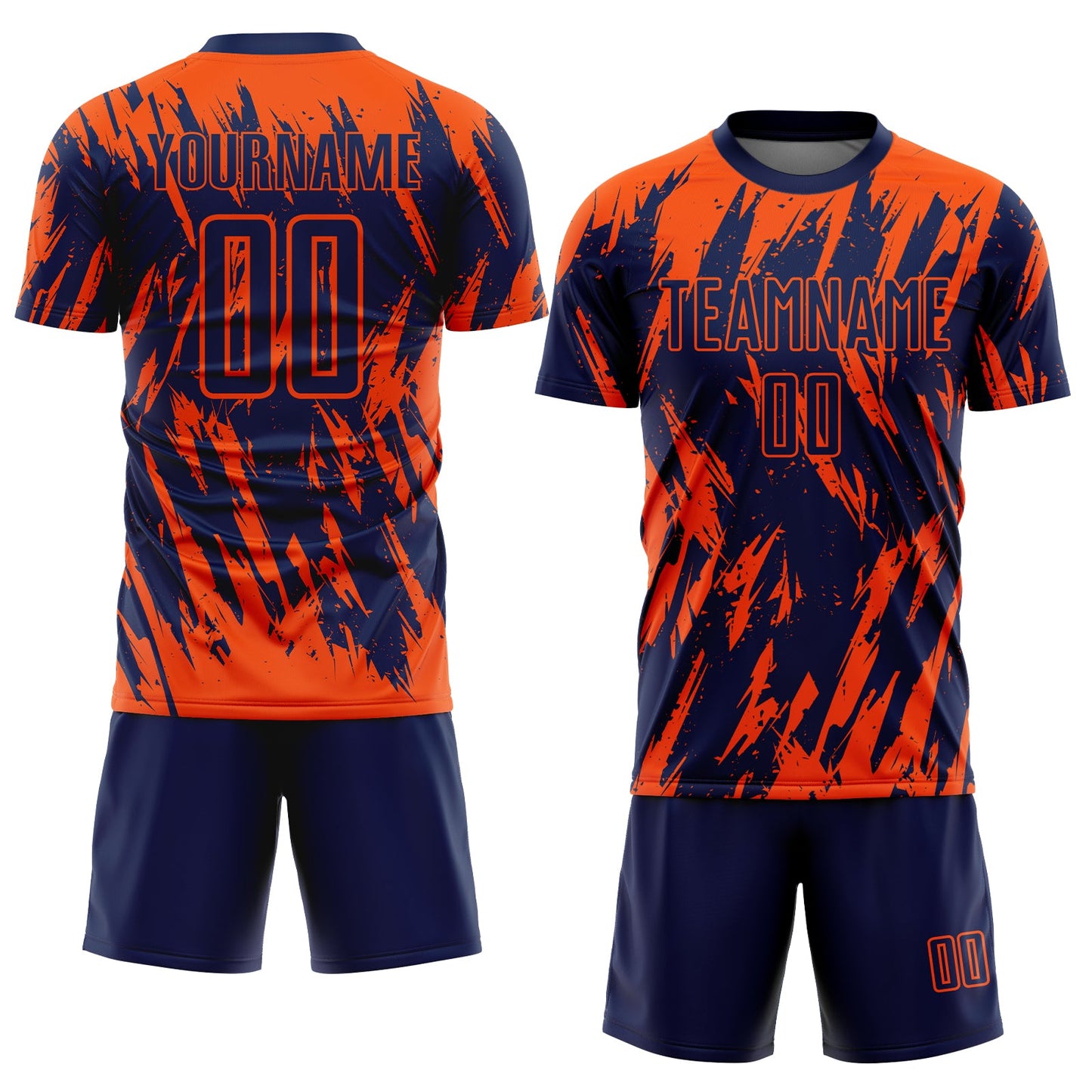 Custom Orange Navy Sublimation Soccer Uniform Jersey view 2