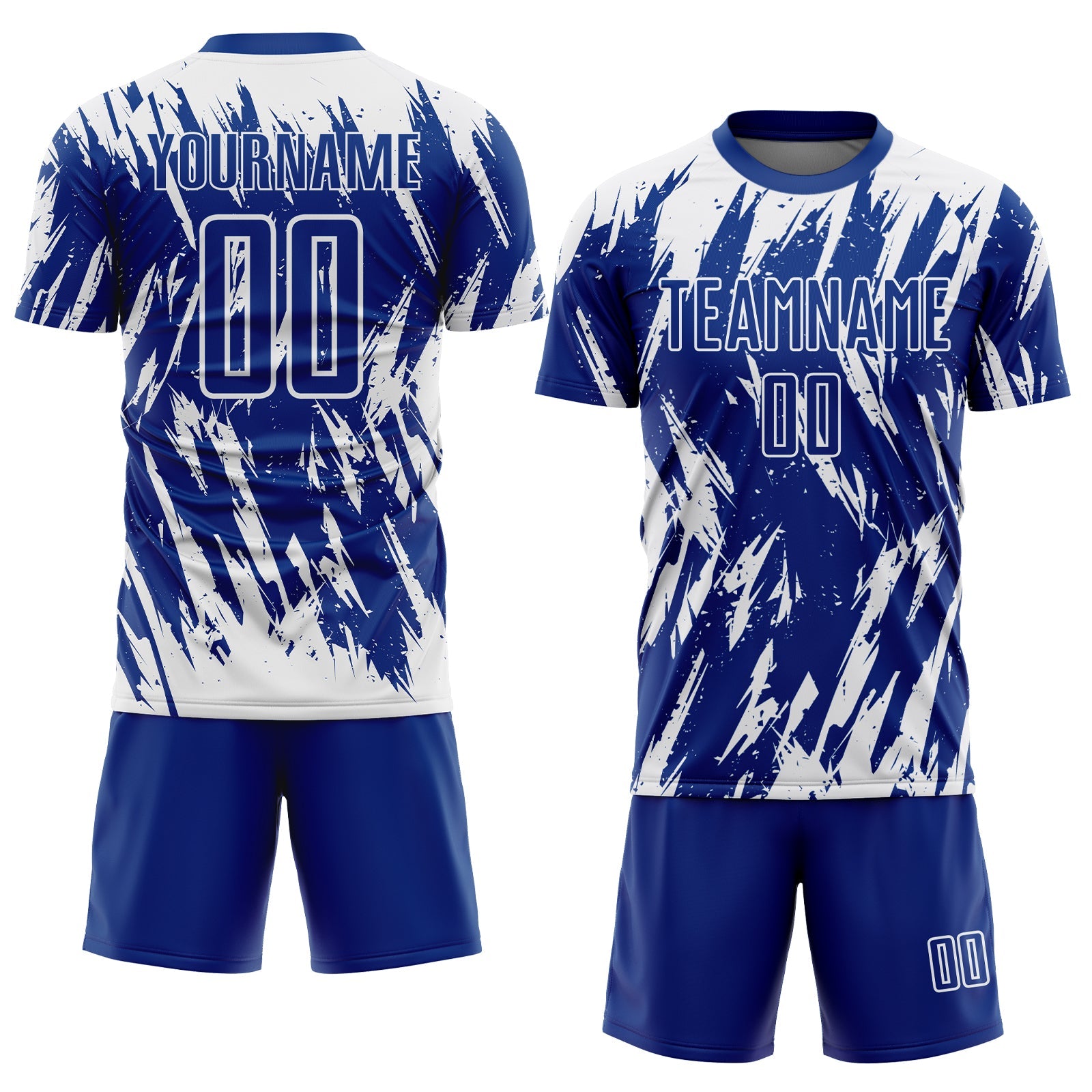 Custom Royal White Sublimation Soccer Uniform Jersey view 2