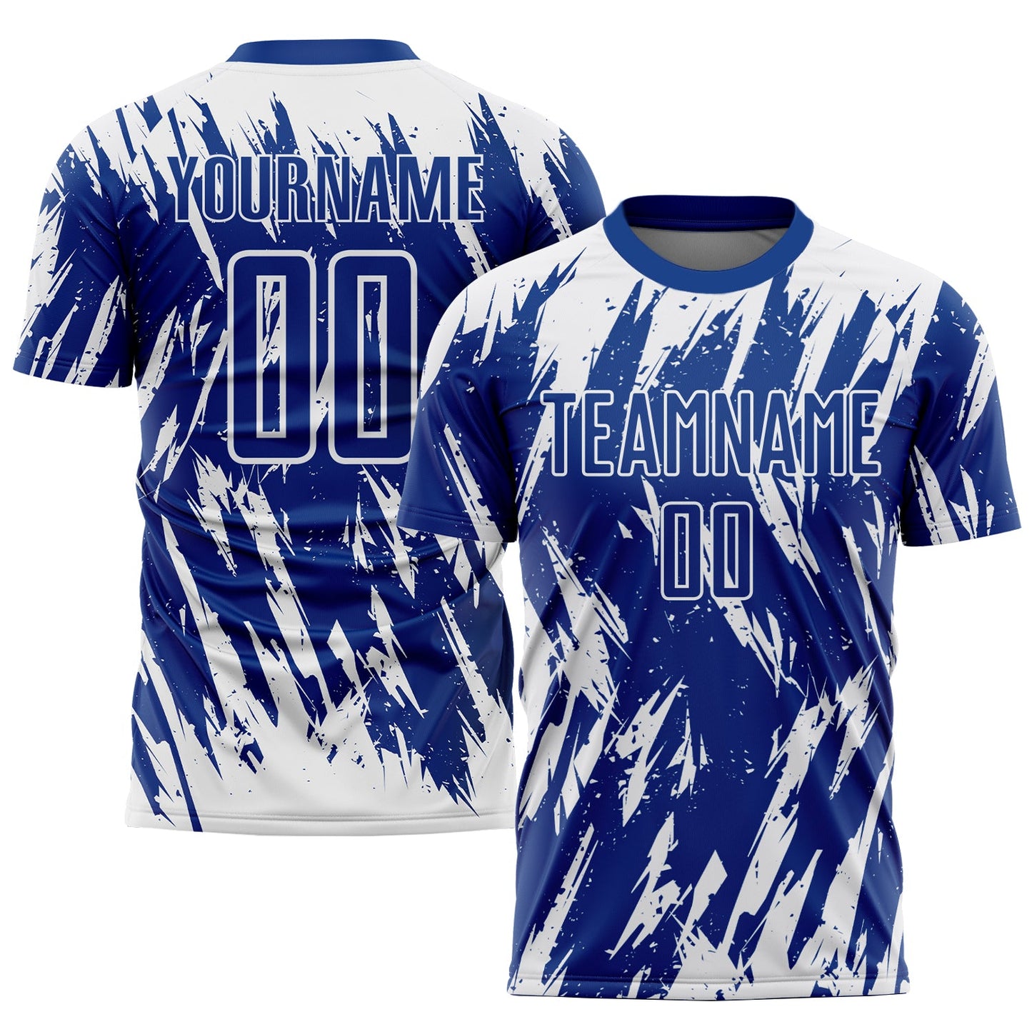 Custom Royal White Sublimation Soccer Uniform Jersey - Main View
