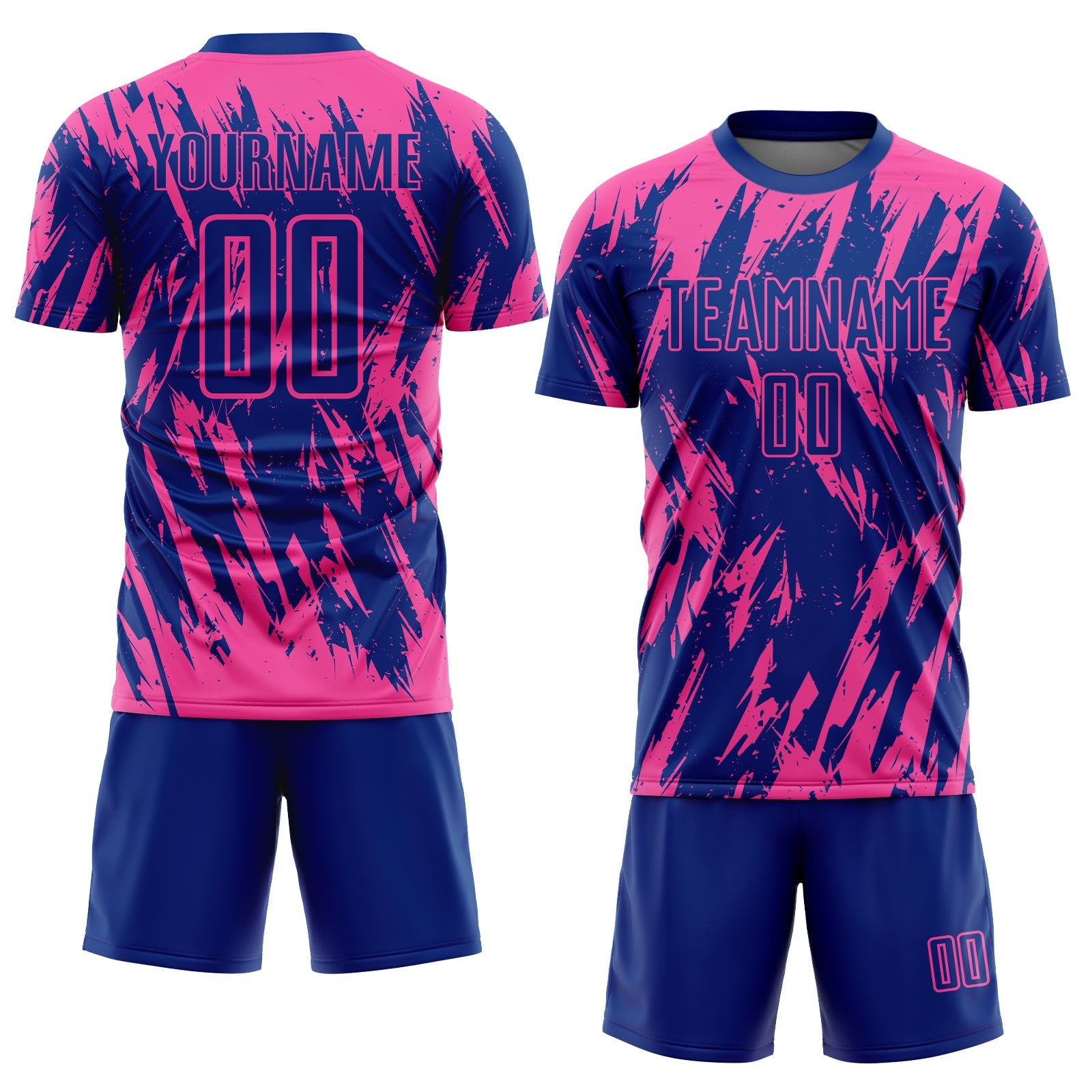 Custom Pink Royal Sublimation Soccer Uniform Jersey view 2