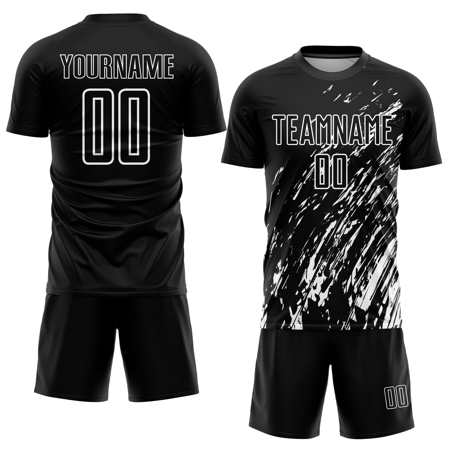Custom Black White Sublimation Soccer Uniform Jersey view 2