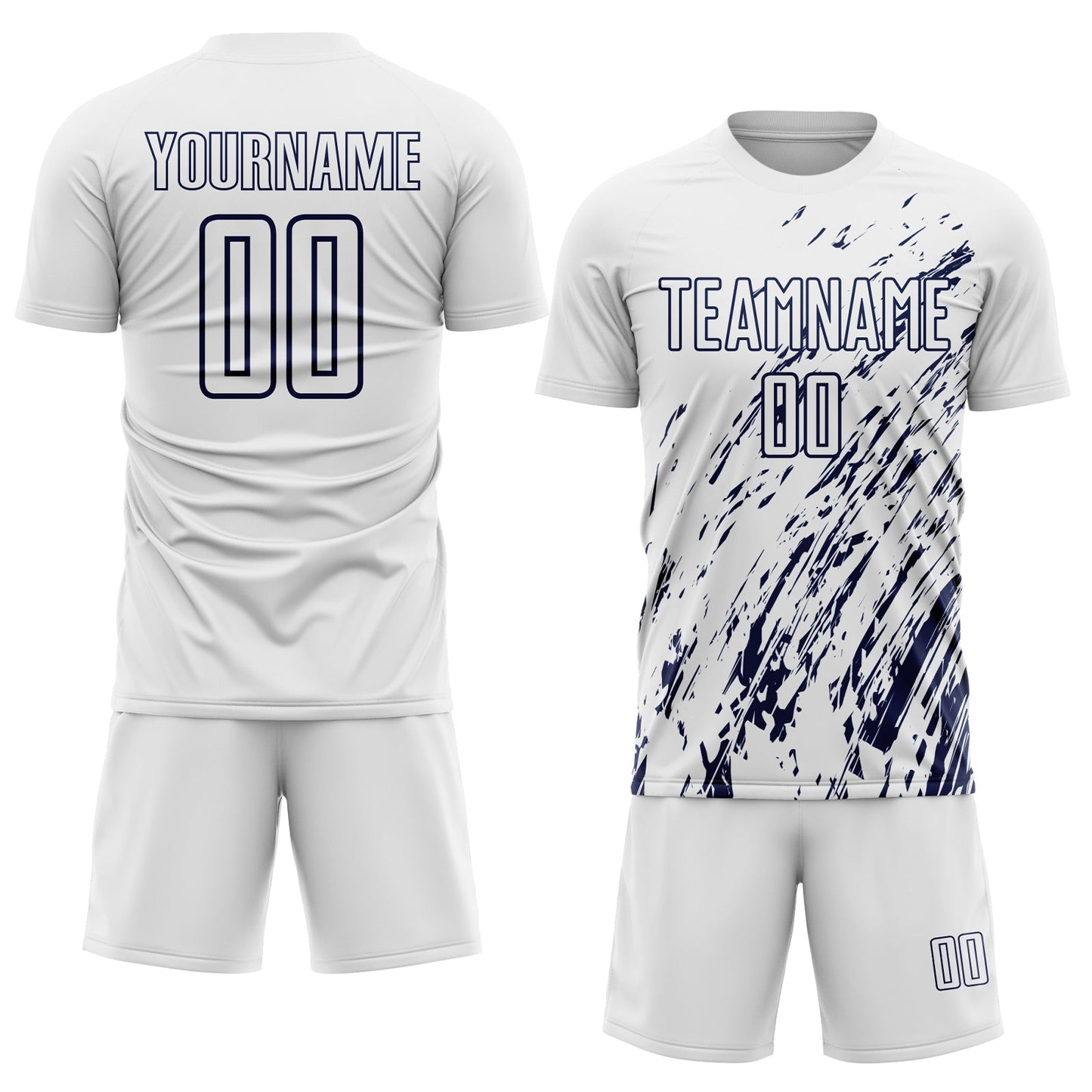 Custom White Navy Sublimation Soccer Uniform Jersey view 2