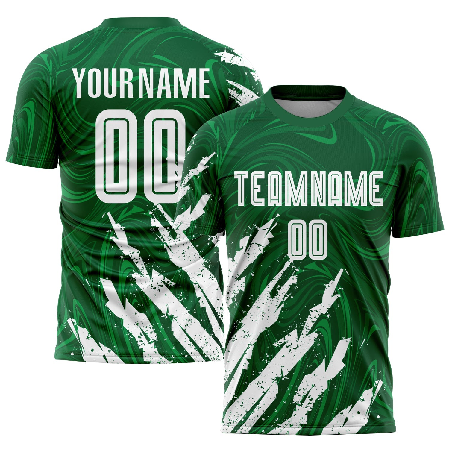 Custom Kelly Green White Sublimation Soccer Uniform Jersey - Main View