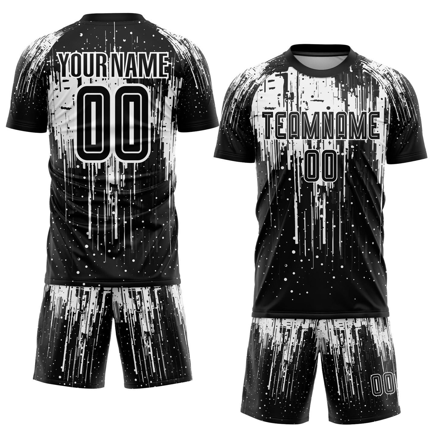 Custom White Black Sublimation Soccer Uniform Jersey view 2