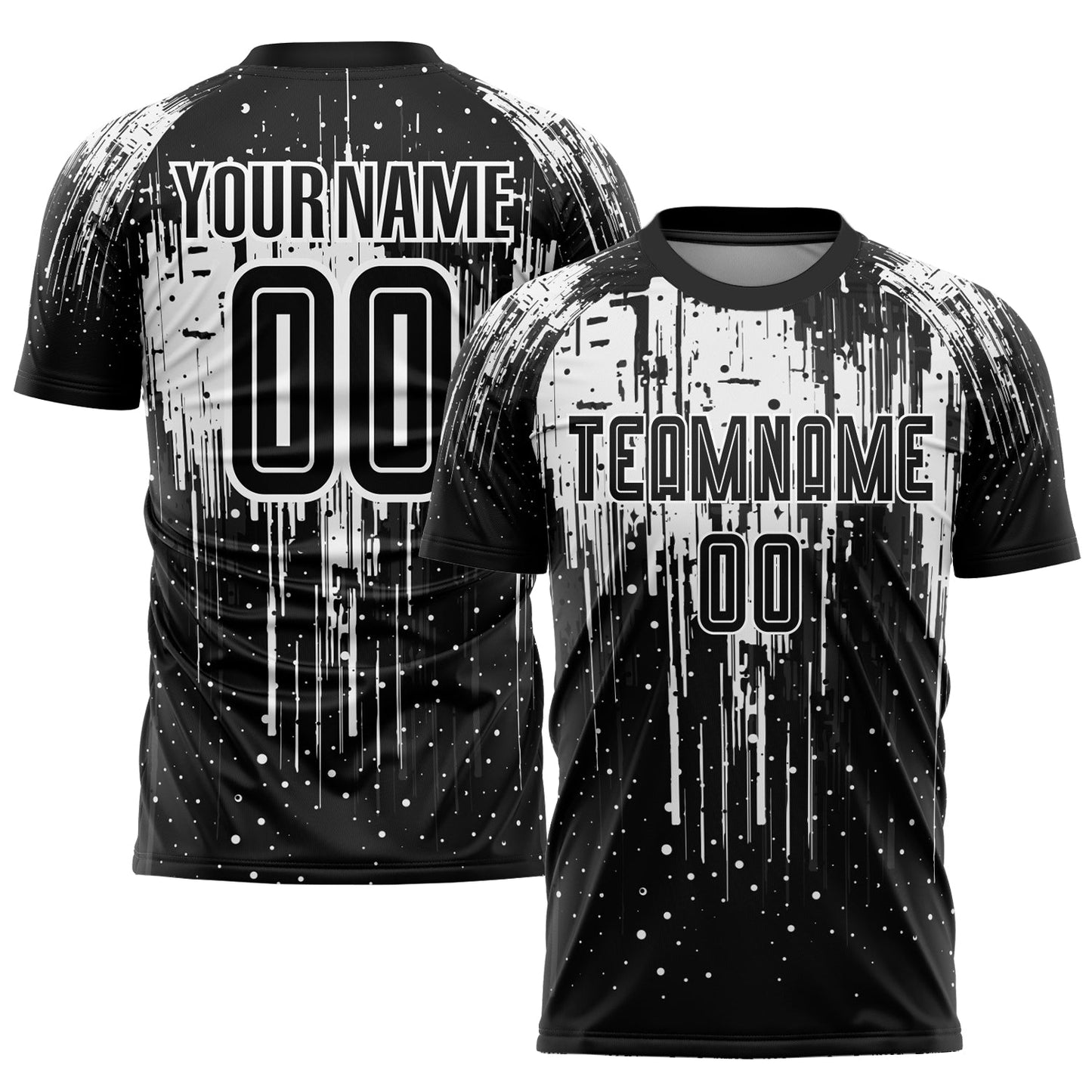 Custom White Black Sublimation Soccer Uniform Jersey - Main View