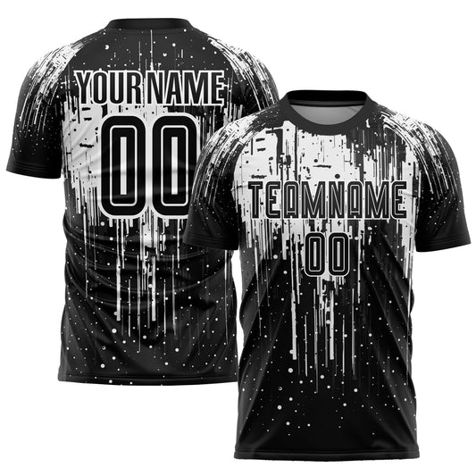 Custom White Black Sublimation Soccer Uniform Jersey - Main View
