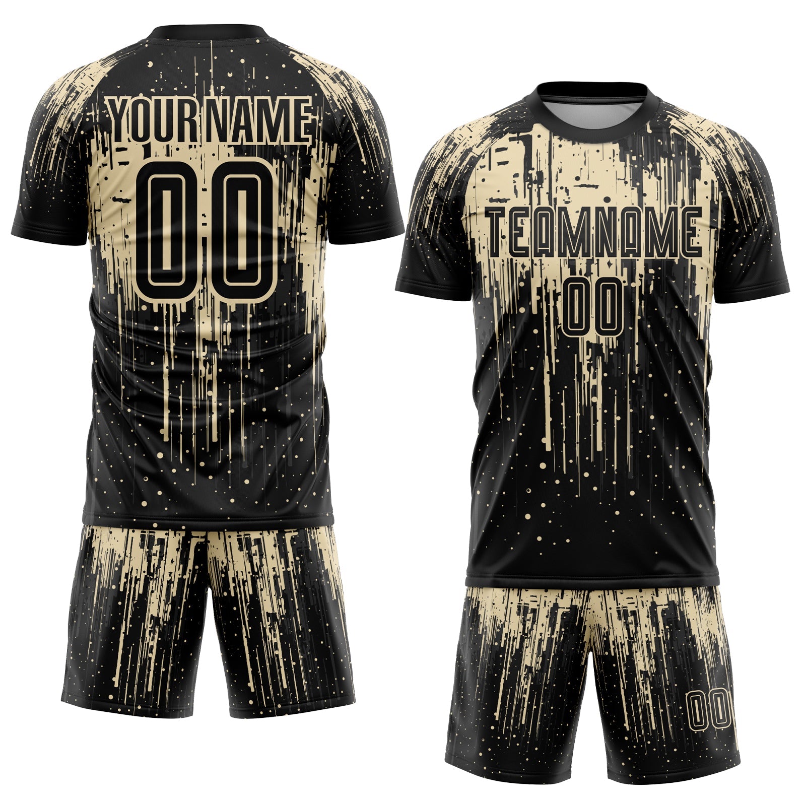 Custom City Cream Black Sublimation Soccer Uniform Jersey view 2