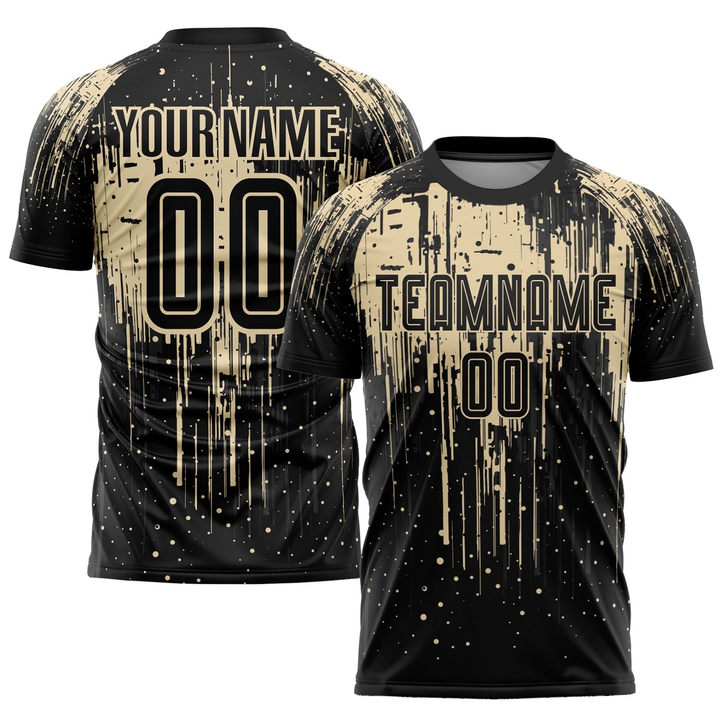 Custom City Cream Black Sublimation Soccer Uniform Jersey - Main View