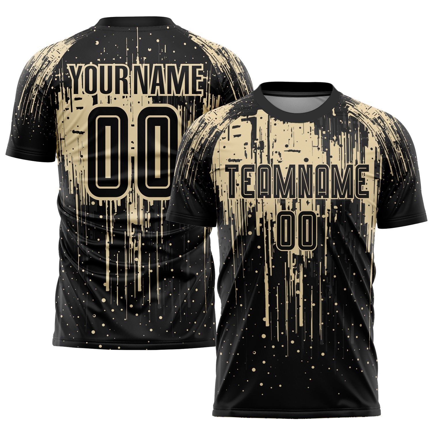 Custom City Cream Black Sublimation Soccer Uniform Jersey - Main View